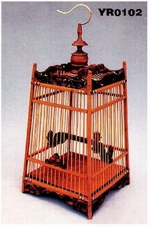 YR0102 Unique wooden bamboo bird cage