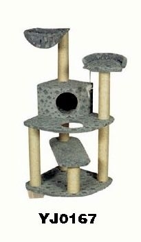 YJ0167 2015 cat activity centre cat furniture with short hair plush