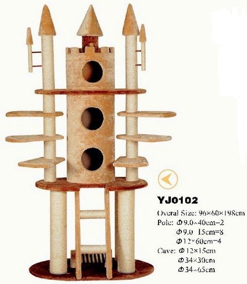 YJ0102 Wholesale Wooden Cat Scratcher cat tree furniture