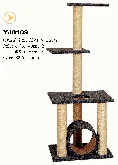 YJ0109 2015 Printed fleece cat tree huge cat furniture