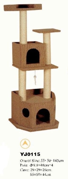 YJ0115 plush luxury cat scratcher cat tree furniture