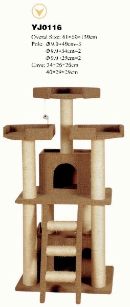 YJ0116 china wholesale cat tree, cat tree condo furniture, cat tree with sisal plush