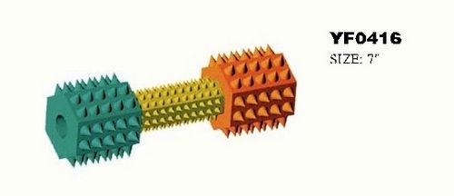YF0416 Rubber Dumbbell Toy for Pet Chewing