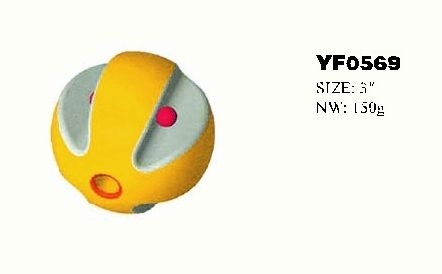 YF0569 Colorful Dog Rubber Hollow Ball Toy