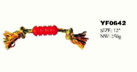 YF0642 soft natural rubber ball pet toy for dog