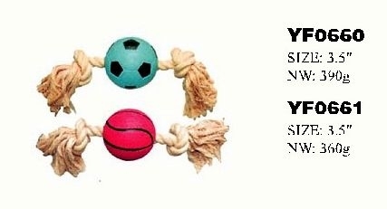 YF0660-YF0661 Lovely Ball with Braided Cotton Rope Toys for dog