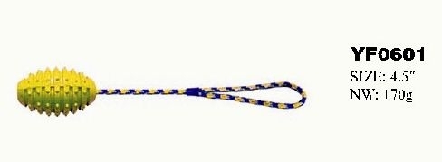 YF0601 rubber toys with rope